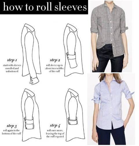 5 вариантов стильно подвернуть рукава на рубашке