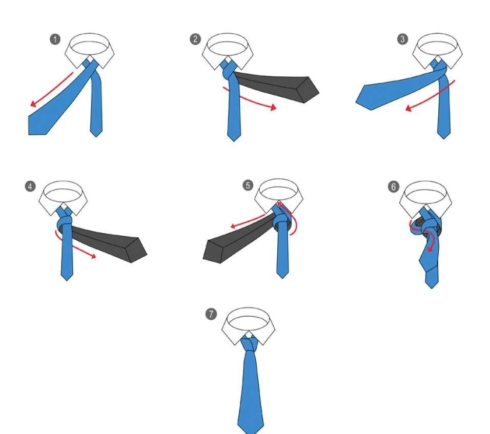 Как завязывать галстук правильно, пошагово с фото