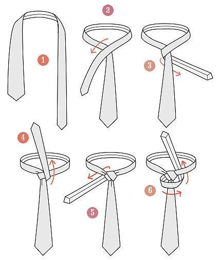 Как завязать галстук пошагово разными способами: схемы с фото