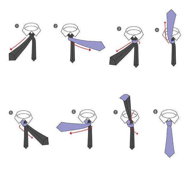 Как завязать галстук пошагово: фото и видео