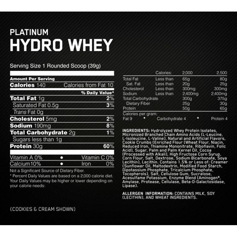 Platinum hydro whey – особенности и правила приёма протеина от optimum nutrition