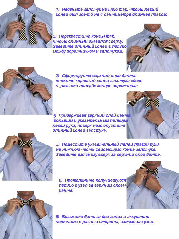 Подробная инструкция, как завязать галстук бабочку