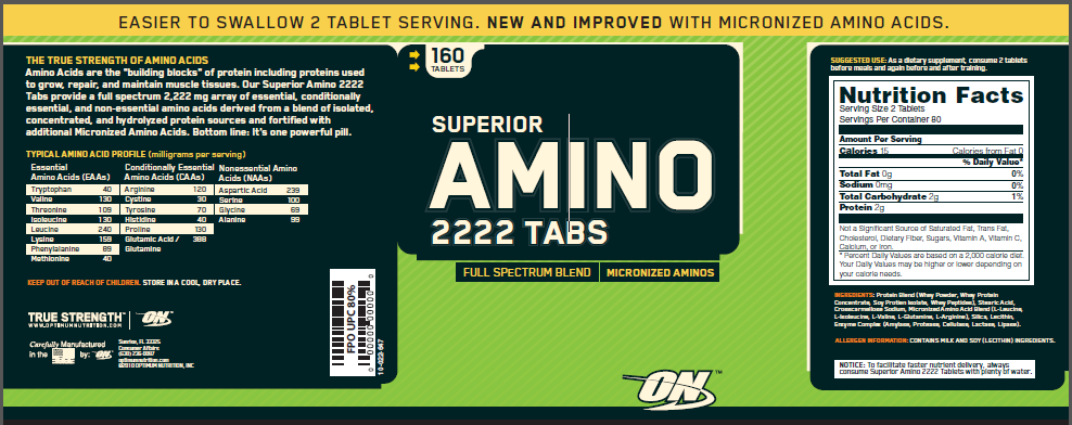 Superior amino 2222 optimum nutrition