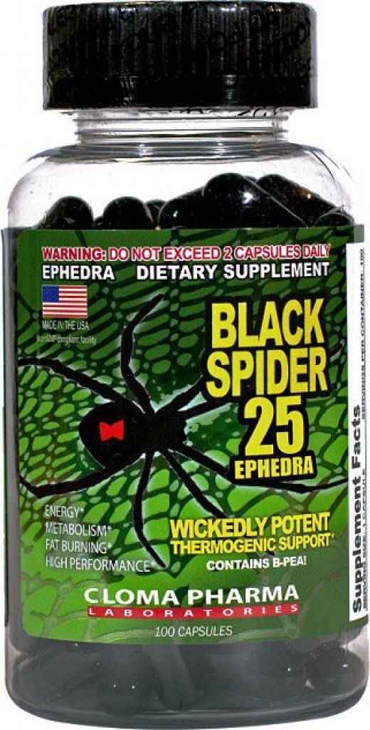 Жиросжигатель black spider 25 ephedra – как принимать таблетки для похудения чёрная вдова, отзывы