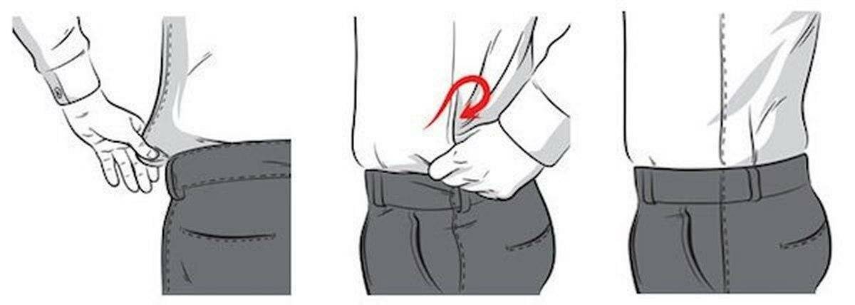 Как правильно заправлять рубашку в мужские брюки?