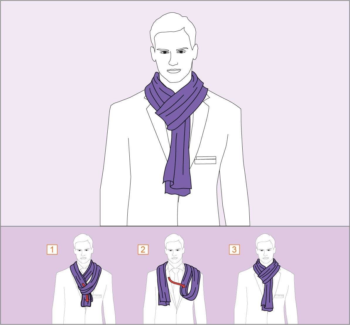 Как правильно завязать мужской шарф: 9 разных способов